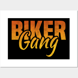 Biker Gang,  Retro Vintage outdoor Cycling Lover Posters and Art